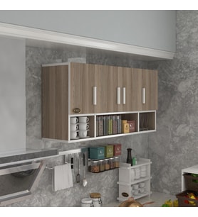 Kenzlife hazır mutfak severus crd 060*120*32 mutfak banyo dolabı kapaklı raflı (Karışık)