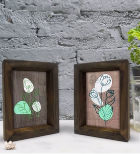 Bk Gift Dekoratif 2'li Doğal Masif Ahşap Çerçeve 15x20cm-79 (Beyaz)