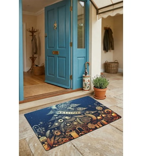 Valerine Life Kapı Önü Paspası 45x70cm Kaymaz Taban Dekoratif iç Dış Mekan Yılbaşı Noel Çam Ağacı