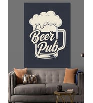 Bira Bardağı Afiş Pub Dekoratif Kanvas - Mdf Ahşap Tablo