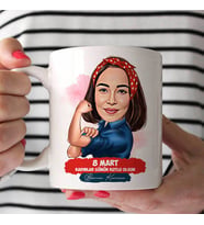 Kişiye Özel Kadınların Gücü Karikatürlü Kupa Bardak