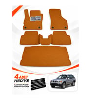 e-biz BMW X5-E53 (1999-2006) Uyumlu EVA Oto Paspas Bagaj Paspası Dahil Metal Topukluklu Taba