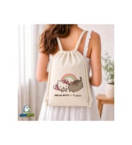 Hello Kitty ve Pusheen Büzgülü Keten Çanta C119