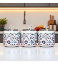 Baharatlık 3 lü Oval Büyük Boy Kahve Köşesi Seti 1400 ml (Çay,Kahve,Şeker) Ceramic Desen GÜMÜŞ
