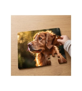 Kahverengi Köpek Tasarımlı 24 Parça Ahşap Çocuk Puzzle MPK0782