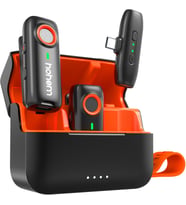 Kablosuz Yaka Mikrofonu, Anında Eşleştirme, DSP Gürültü Engelleme, 20 Saat Pil Ömrü, PC Android Kamera Gimbal için Mini Mikrofon, Video Kaydı/Röportaj, 2 TX+1 RX+Şarj Kutusu
