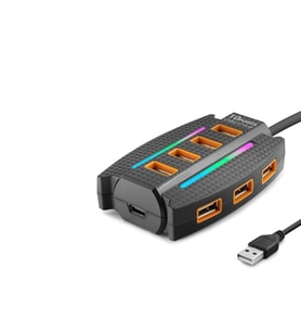 Usb Rgb Hub 10 Port 480 Mbps 1.2 M Siyah Hdx7036