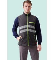 Su Geçirmez Yansıtıcı İş Yeleği Kışlık Salix Outdoor Yelek Suya Hafif Fonksiyonel Cepli (Füme)