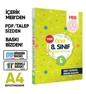 2027 LGS MEB Çalışma Soruları Ölçme Değerlendirme Merkezi ÖDM 8.Sınıf Çalışma Kitabı 6 BASKI ÜCRETİ