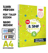 2027 LGS MEB Çalışma Soruları Ölçme Değerlendirme Merkezi ÖDM 8.Sınıf Çalışma Kitabı 6 BASKI ÜCRETİ