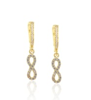 Sonsuzluk Model Zirkon Taşlı Gold Kaplama Bayan Gümüş Küpe 201022740