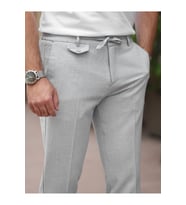 Ütü Gerektirmeyen Slim Fit Gofre Jogger (Gri)