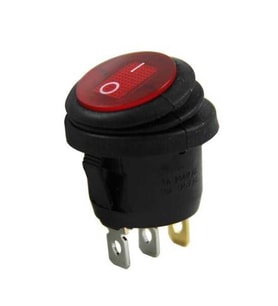 Ayt IC-131W Yuvarlak 220 Volt Işıklı Su Geçirmez On Off Anahtar 3 Pin Aç Kapa Düğme Buton 24.7x35.7 mm