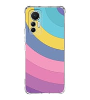 Xiaomi Mi 12 Lite Uyumlu Köşe Korumalı Antişok Kapak Renk Cümbüşü Tasarımlı Şeffaf Silikon Kılıf