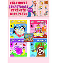 2 Yaş ve Üzeri Çiz Tamamla Yapıştır Seti (4 Kitap)