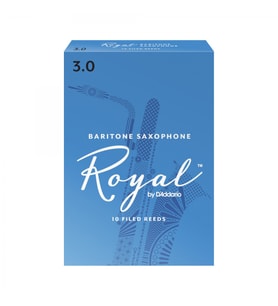 D'Addario RLB1030 Royal Bariton Saksafon Kamışı No: 3.0 (Profesyonel/Eğitim) - 10'lu Paket  Orta Sertlik, Dolgun Baslar ve Kararlı Ses Üretimi