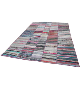 Gri Halı Salon Halısı Etnik Geometrik Motifli Dokulu Yüzey El Dokuma Kilim Bohem