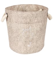 Keçe Kulplu Yuvarlak Çok Amaçlı Düzenleyici Sepet Organizer Kutu 19x17 (Bej)