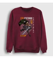 Presmono Unisex Bordo Levi Fan Anime Attack On Titan Sweatshirt 125719tt (Bordo)