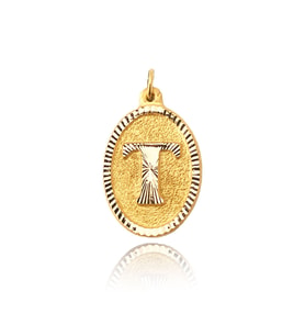 0.25 Gram 14 Ayar Altın T Harf Kolye ucu