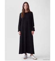 LCW Modest Siyah Bisiklet Yaka A Kesim Elbise