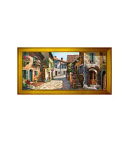 Manzara Temalı Kanvas Tablo 80 x 110 cm Gold Çerçeve