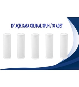 Mikron 10 Adet 10inç Kapaklı Endikaplı Spun Açık Kasa Su Arıtma Cihazı
