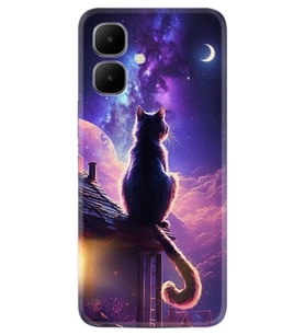 Infinix Smart 10 Kılıf Boutique Baskılı Resimli Damdaki Kedi Pcode -091