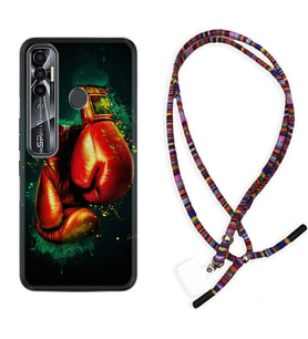 Tecno Spark 6 6 Go 8C 8 Pro 7 7 Pro Kılıf Boyun Asklı Rasta Silikon Boks Eldiveni 1763