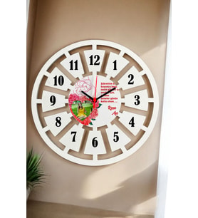 Anneler Günü Hediyesi Duvar Saati 40cm 008 (Beyaz)