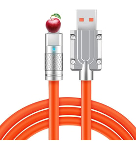 Tombul Şarj Kablosu, USB Kablosu, Yıldırım Konnektörlü Hızlı Şarj Kablosu, Dolaşmaz, Turuncu, i-Phone 14 13 12 11 Pro ve Daha Fazlası (3,3 ft) ile uyumlu
