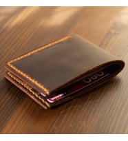 Kişiye İsme Özel Bifold Klasik Deri Cüzdan Camel