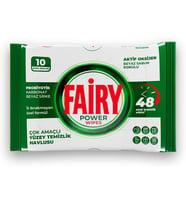 Power Wipes Yüzey Temizlik Havlusu 10 Yaprak Beyaz Sabun Beyaz Sirke & Karbonat