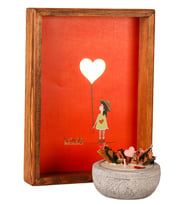 Aynalı Love ve Kalp Baskılı Çerçeve, Kayıp Hazineler Soya Wax Mum Hediye Seti