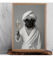 Ezgoola Özel Kedi Köpek Tablosu / Siyah Beyaz Spa Pati Serisi Kedi & Köpek Tablosu / Kişiye Özel Poster / Kedi & Köpek Hediye / Portre /  Özel Tablo /  Hediye / Poster (Ahşap)
