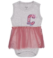 Civil Baby C Baskılı 0-3 Yaş Çıtçıtlı Badi - Gri