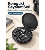 Kablo Dönüştürücü Seyahat Tipi 60W USB Type-C Çoklu Şarj Seti