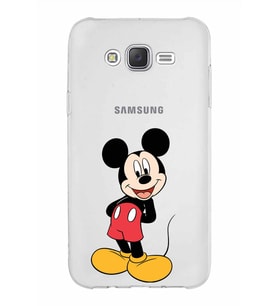 Samsung Galaxy J7 Core Kapak Mickey Mouse Tasarımlı Şeffaf Silikon Kılıf