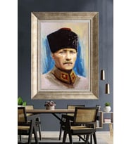 Gümüş Çerçeveli Atatürk Tablo za124