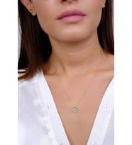 Asil 14 Ayar Taşlı Kirpikli Göz Altın Kolye