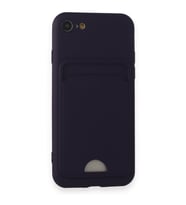 IPHONE 7/8/SE 2020 UYUMLU KELVİN KARTVİZİTLİ SİLİKON TELEFON KILIF (Mor)