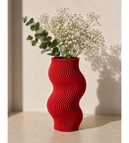 Dalgalı Tasarım Dekoratif Vazo Modern 3D Baskı Çiçek Vazosu Minimalist Ev Dekoru