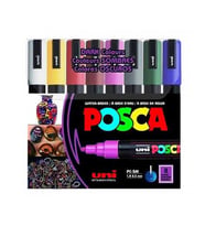 Uni Posca Su Bazlı Marker Seti 8li Koyu Renkler 1.8 2.5mm PC5M