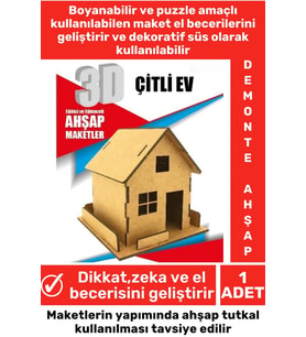 Özel 3D Görsel Zeka Geliştirici Boyanabilir Çocuk Yetişkin Puzzle Dekoratif Demonte Ahşap Oyun Maket