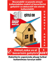 Özel 3D Görsel Zeka Geliştirici Boyanabilir Çocuk Yetişkin Puzzle Dekoratif Demonte Ahşap Oyun Maket