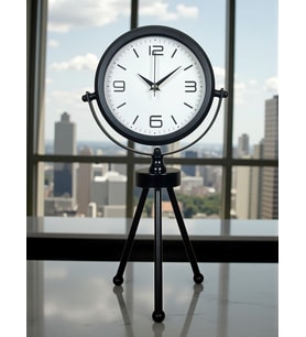 River World Masa Saati 3 Ayaklı Metal Black Elegant