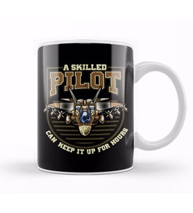 A Skilled Pilot Can Keep It Up For Hours Airplane Kupa Bardak Porselen
