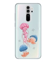 Redmi Note 8 Pro Uyumlu Deniz Anası ve Mantar Tasarımlı Şeffaf Telefon Kılıfı