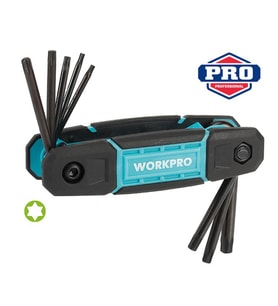 WORKPRO WP222030 8 Parça CR-V Çakı Tipi Torx Profesyonel Allen Anahtar Takımı
