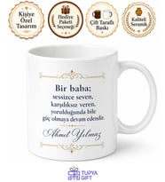 Eksiksiz Baba Yazılı Özel Kupa Bardak Babalar Günü Hediyesi